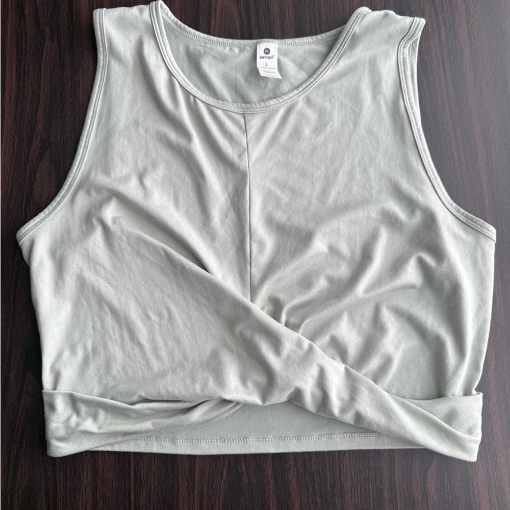 90 Degree By Reflex Light Gray Crop Top